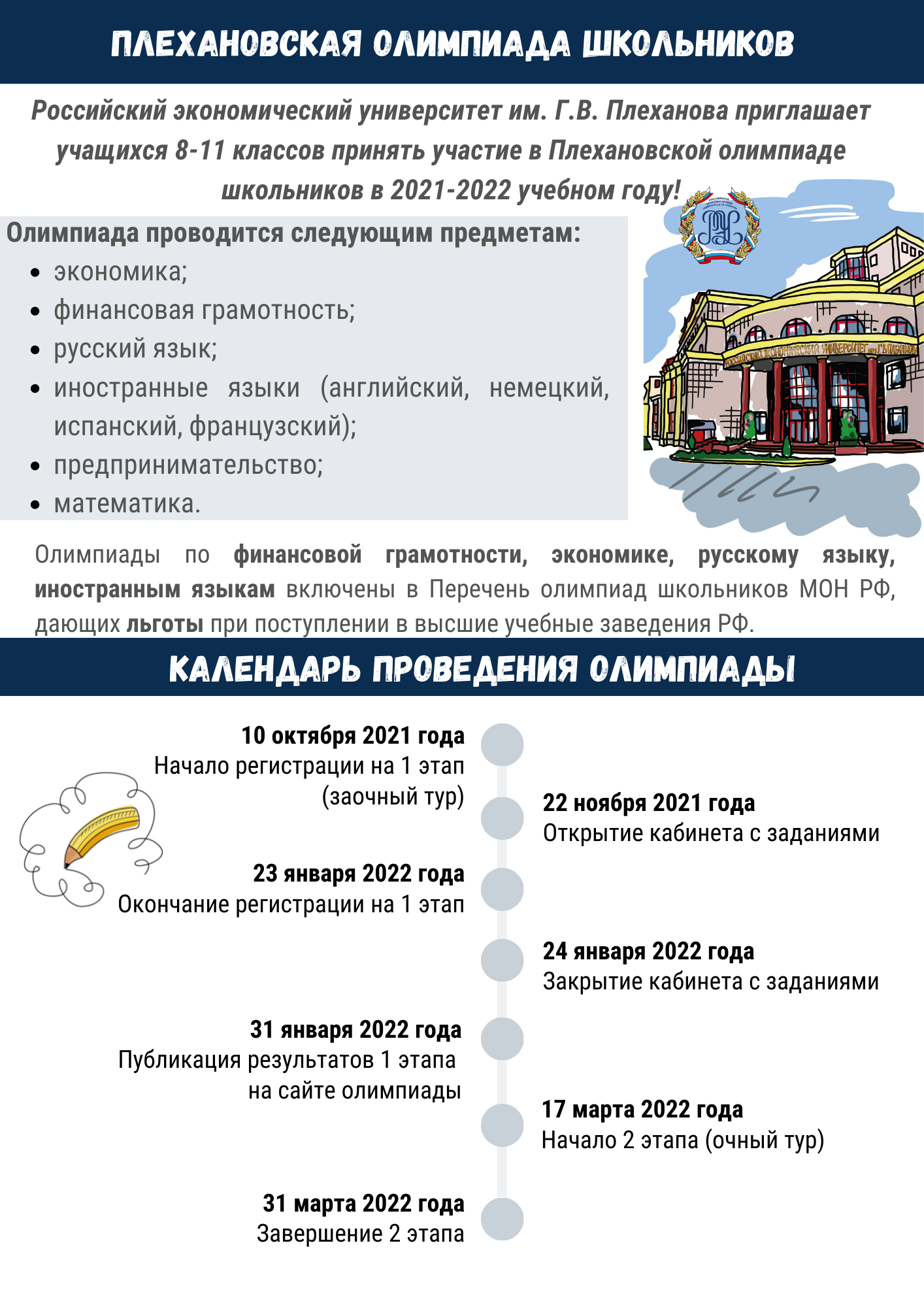 Плехановская олимпиада школьников для учеников 8-11 классов —  Общеобразовательная школа при Посольстве России в Венгрии